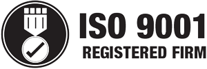 Iso 9001 registered firm logo.